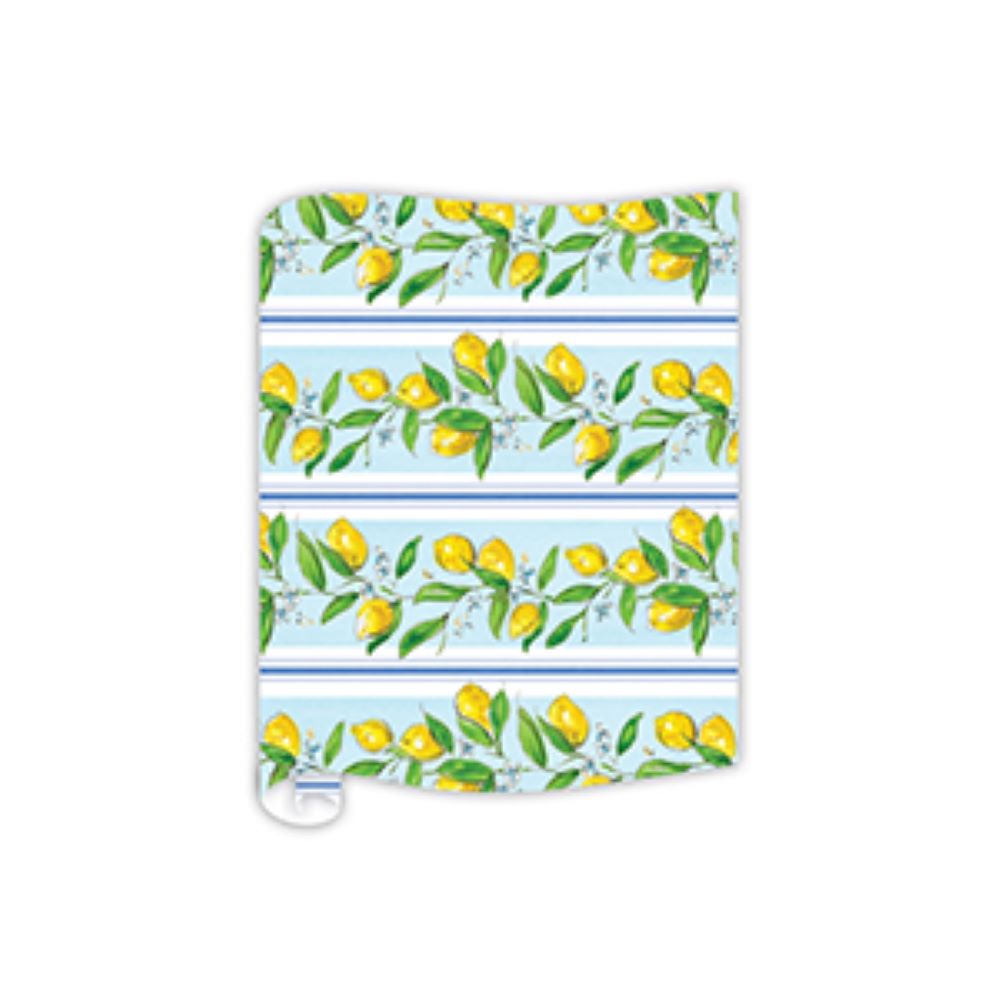 Handpainted Lemons On Branch Table Runner - 20" x 12'