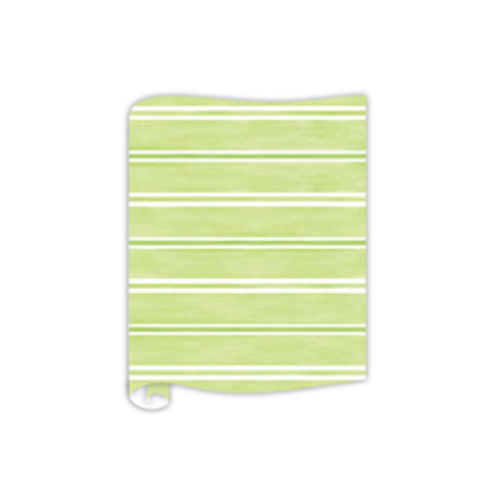 Green Watercolor Stripes Table Runner - 20" x 12'
