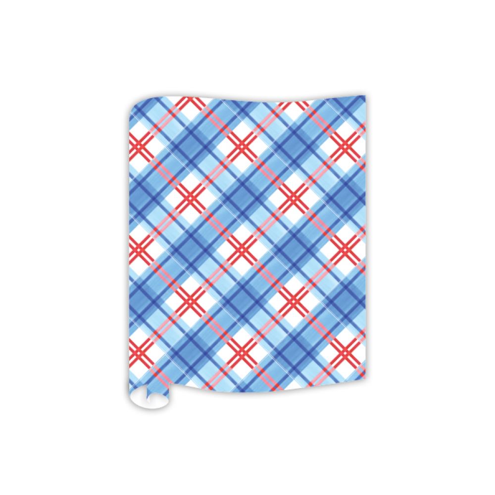 Patriotic Plaid Table Runner - 20" x 12'