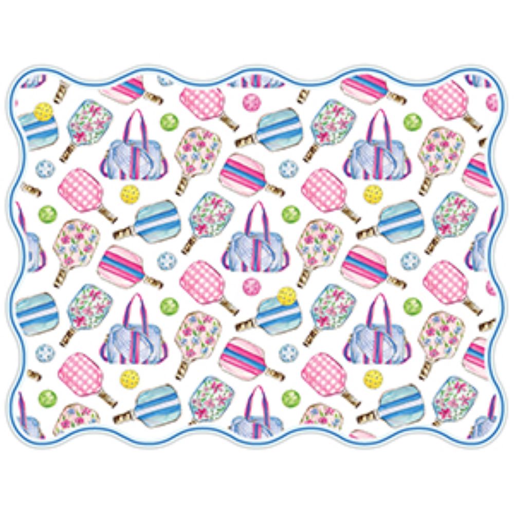 Preppy Pickleball Scallop Edge Placemats/10pk
