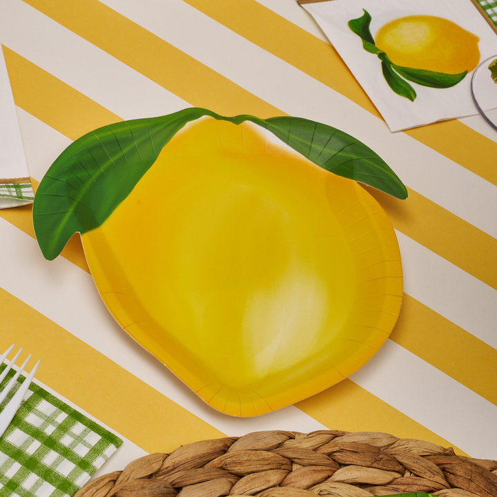 Lemon Salad Plate Lemon and Stem/8pk