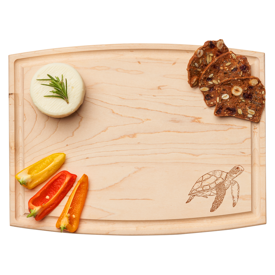 Arched Artisan Maple Board | Turtle | 12 x 9"
