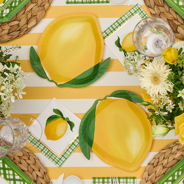 Lemon Salad Plate Lemon and Stem/8pk