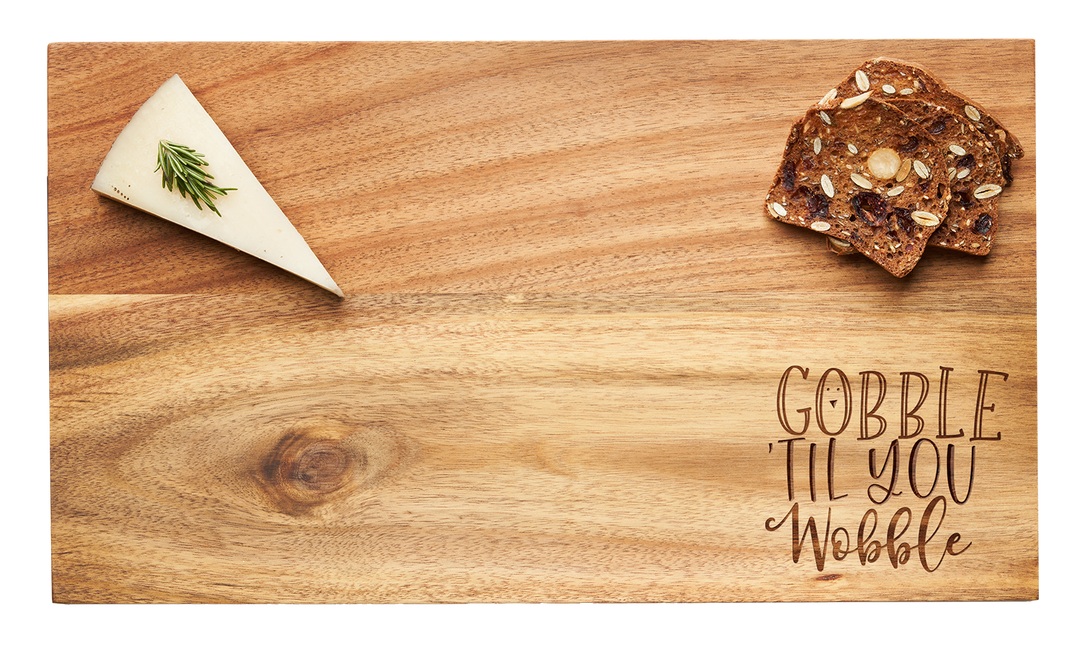 14 x 8" Acacia Modern Rectangle Board | Gobble 'Till You Wobble