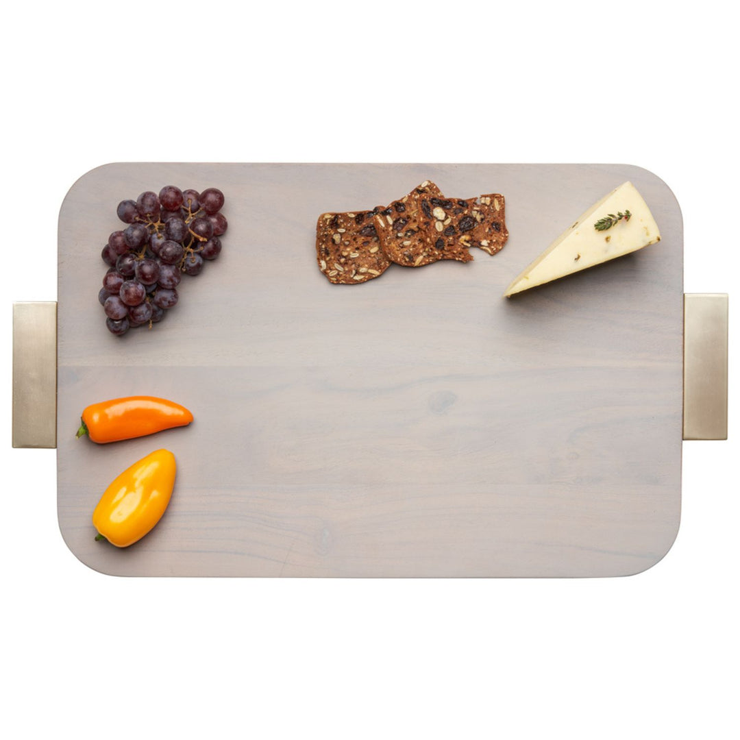 Gary Acacia Wood Cutting + Cheeseboard w/ Gold Handles | 18 x 12"