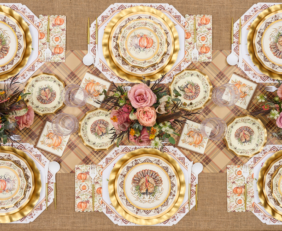 Turkey & Gourds Salad Plates/8pk