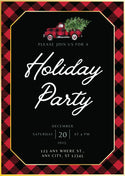 Holiday Buffalo Check Invitation Digital Download