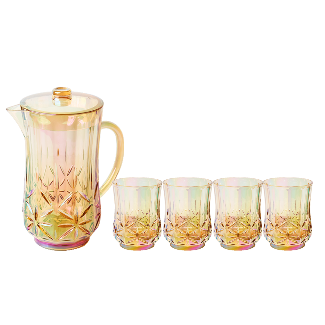 Pitcher & 4 Pack Short Tumblers | Classic | Gold