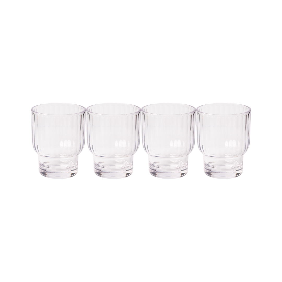 Tumbler Modern Short | Clear | 4 Pack | 13.5 Oz