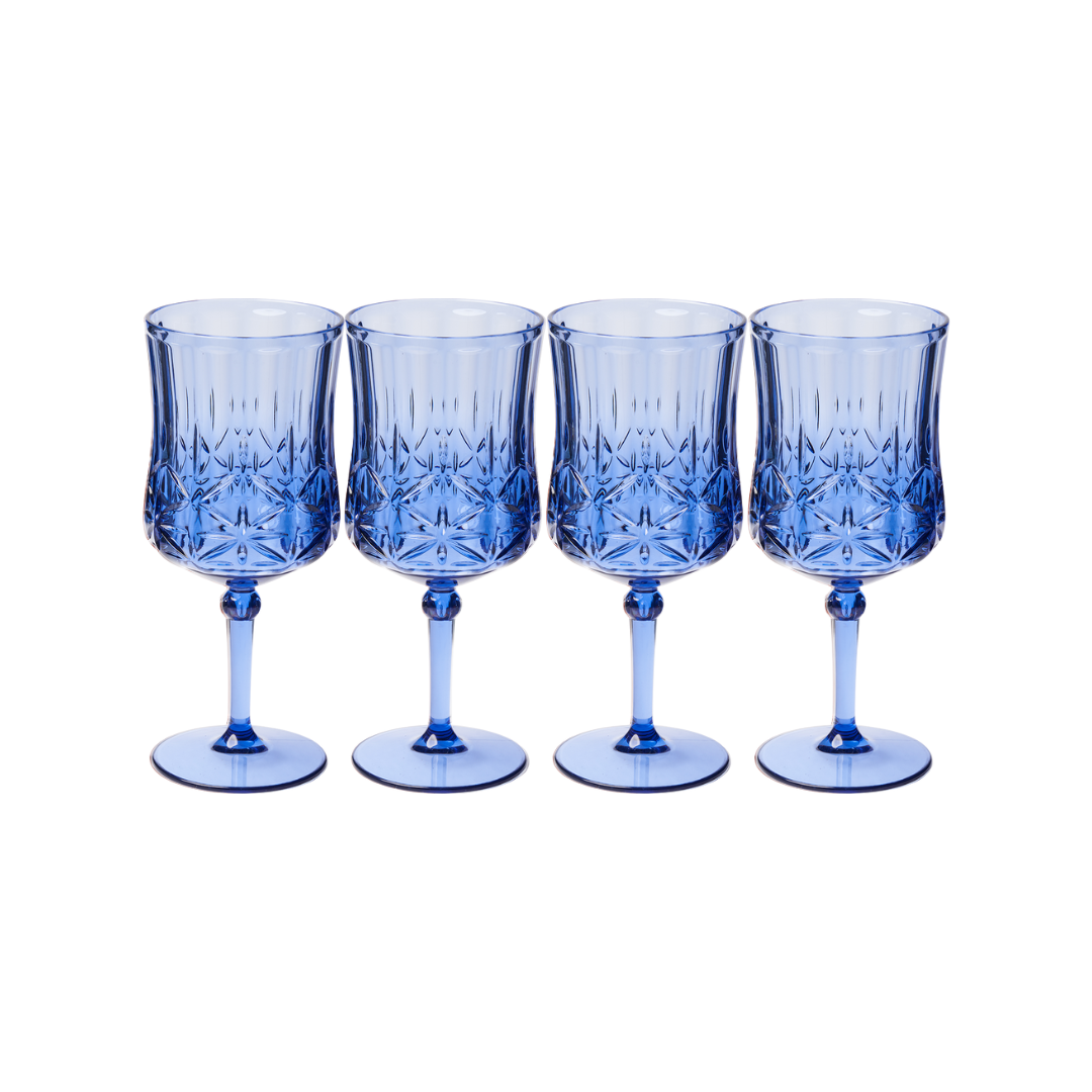 Wine Classic Stemmed | Blue | 4 Pack | 16 Oz