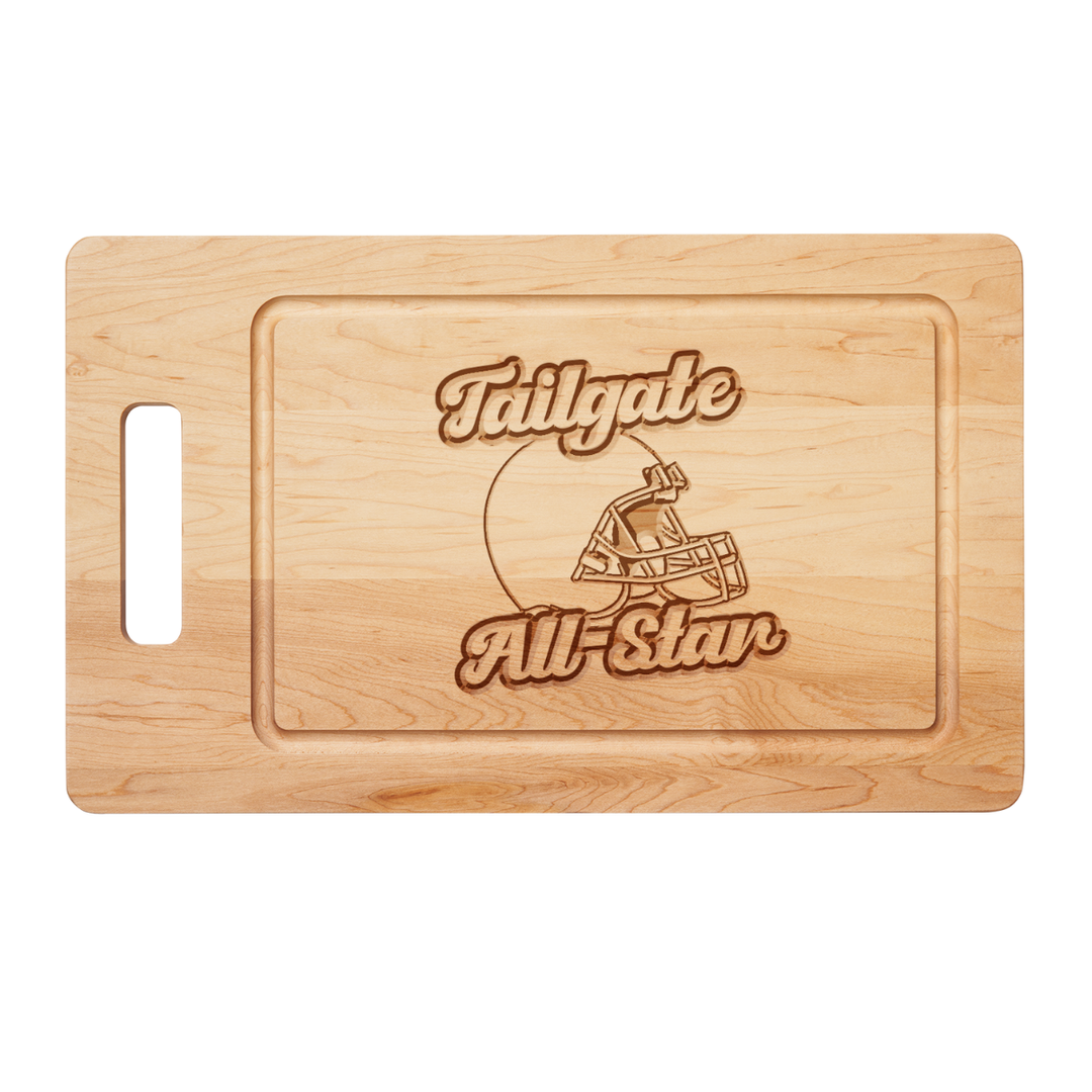 Maple Single Handle Grill Board | Tailgate All-Star | 20 x 12"