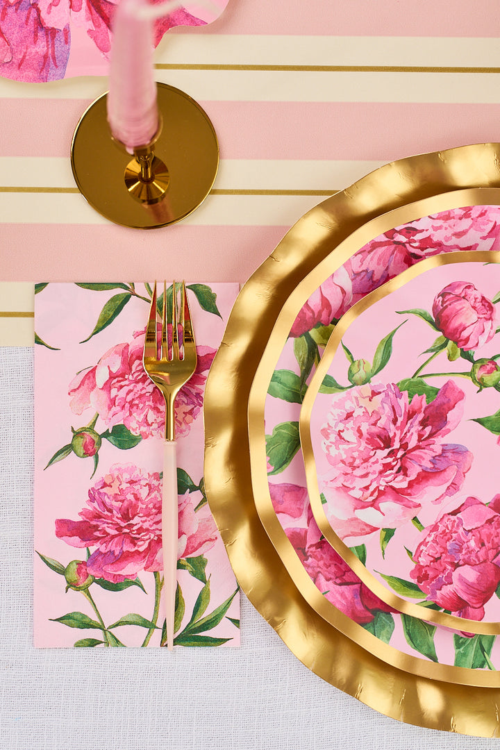 Guest Towel Pink Peonies - 20pkg