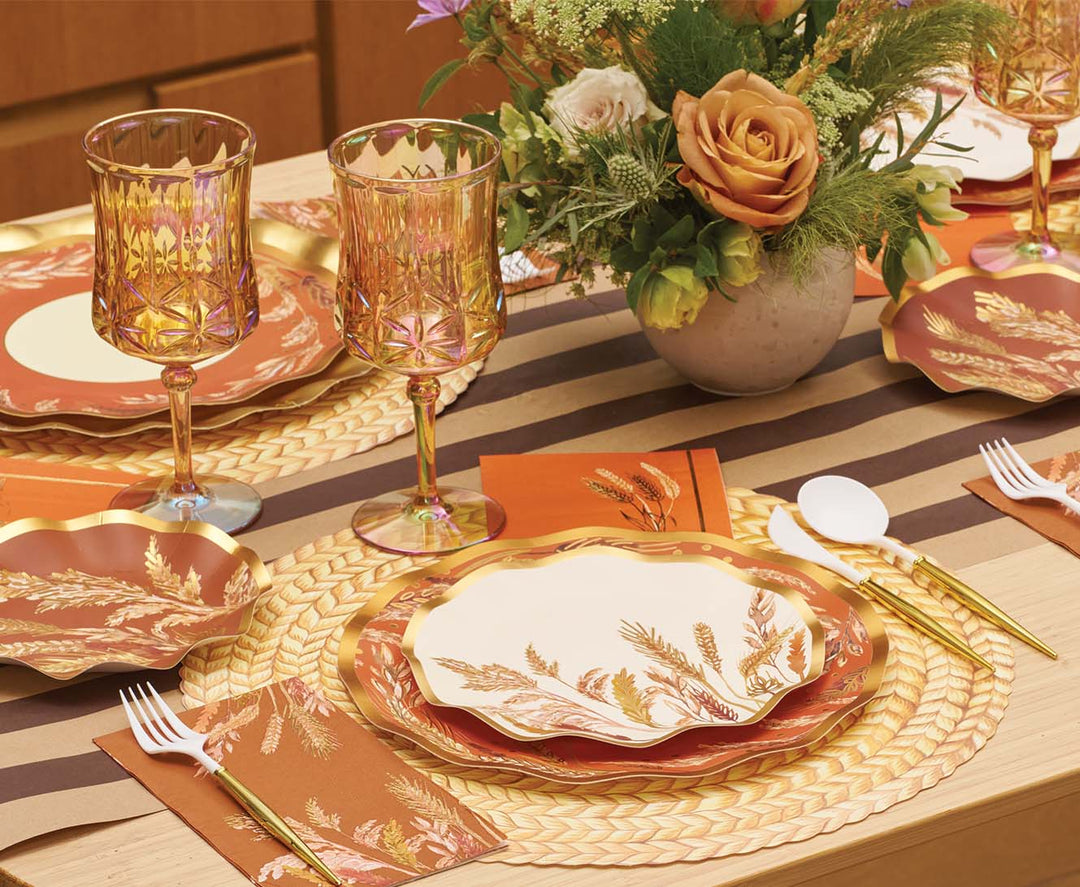Harvest Wheat Wavy Salad Plates/8pk