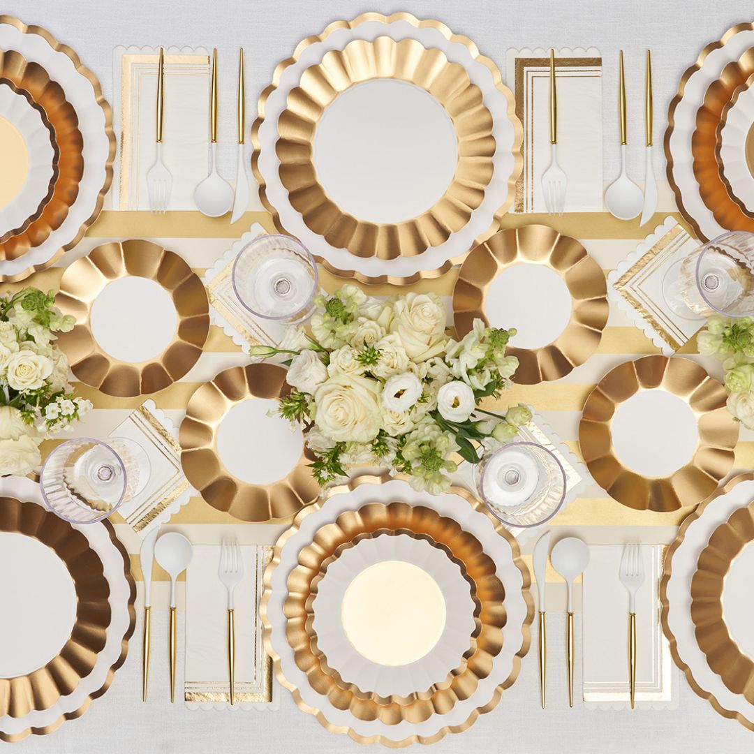 Appetizer/Dessert Bowl Gold & White/8 pkg