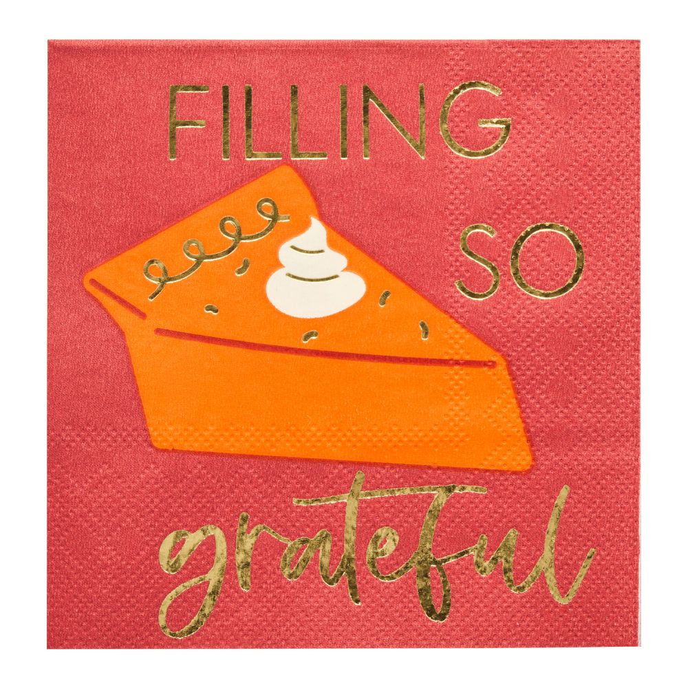 'Filling So Grateful' Cocktail Napkins/26pk
