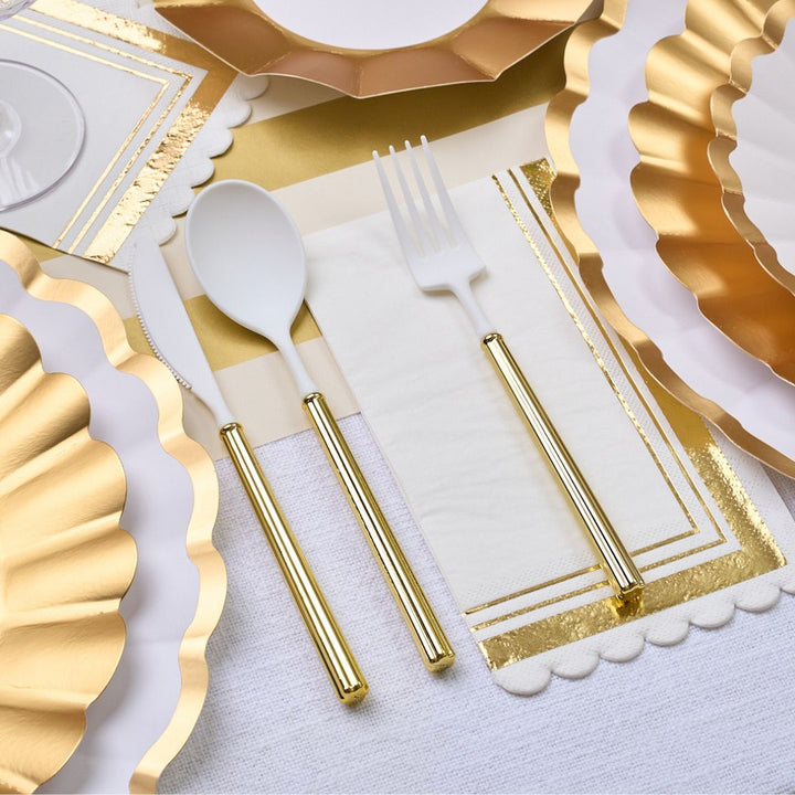 Gold & White Table Setting