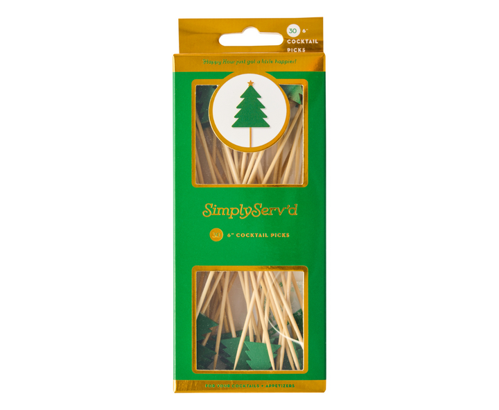 Christmas Tree Large Cocktail Picks/30pk