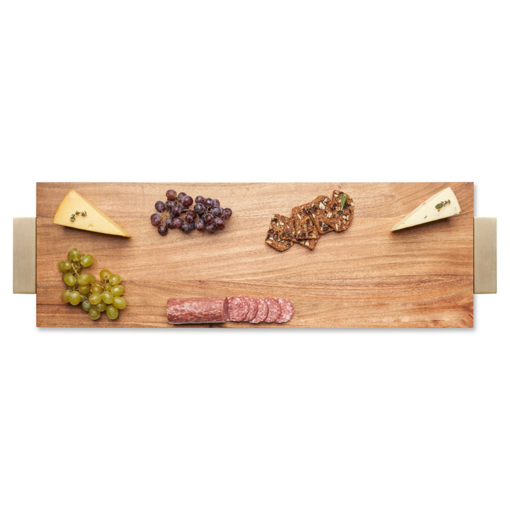 Acacia Serving Board with Gold Handles | 30 x 10"