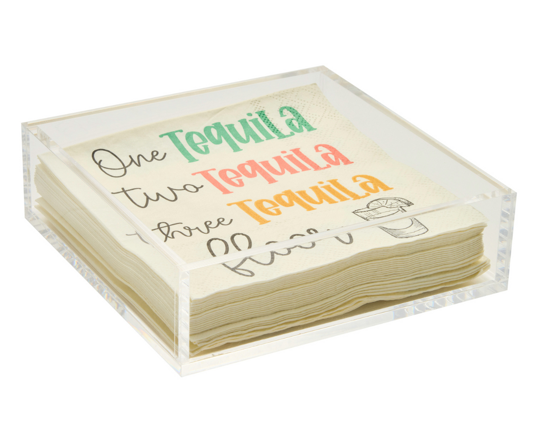 Acrylic Cocktail Napkin Tray - Clear