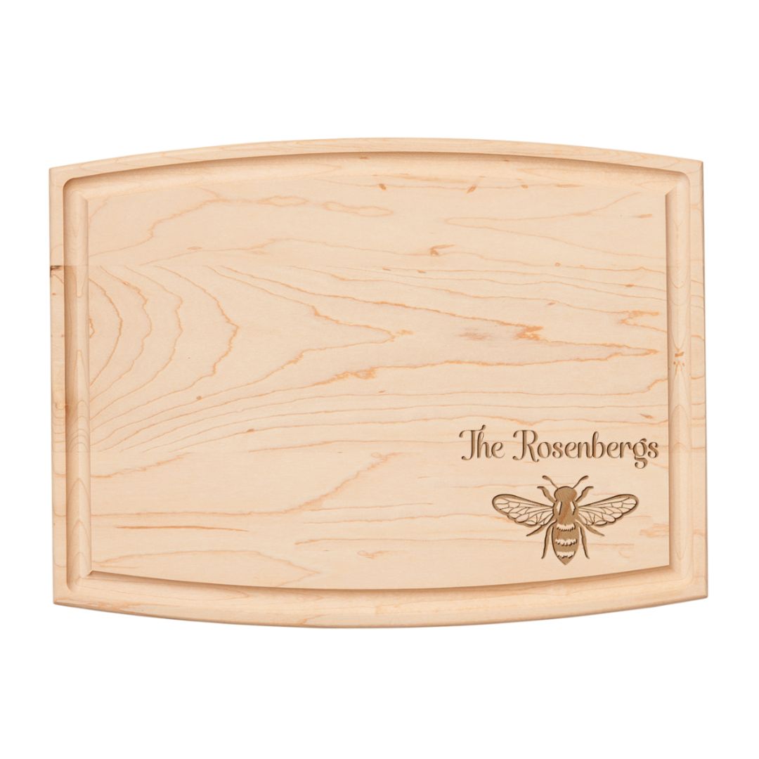 12" x 9" Arched Maple Board | Personalized with Honeybee