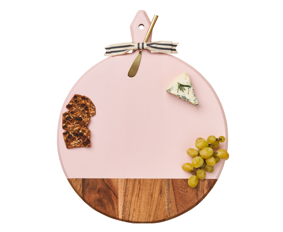 20" x 16" Acacia Heirloom Board in Blush with Gold Spreader