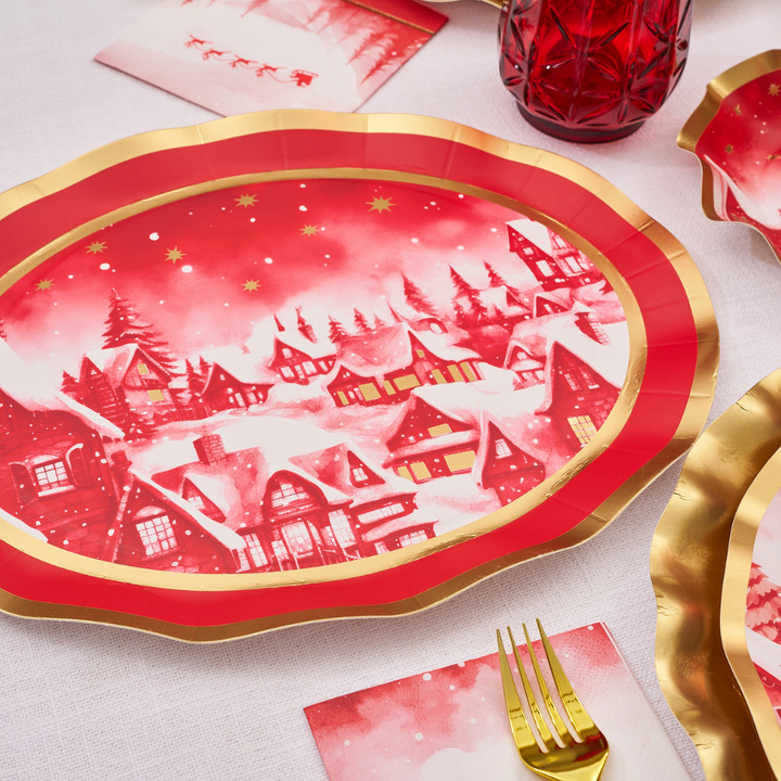 Christmas Village Table Setting