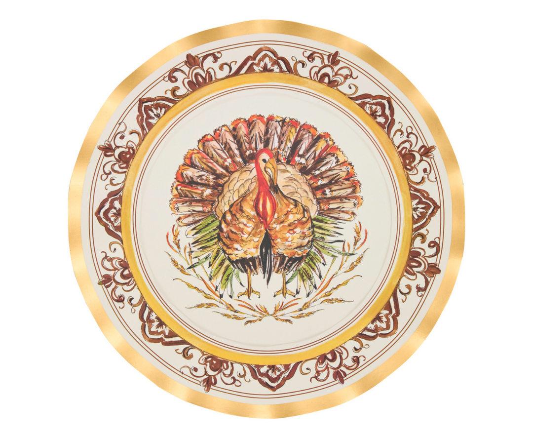 Turkey & Gourds Dinner Plates/8pk