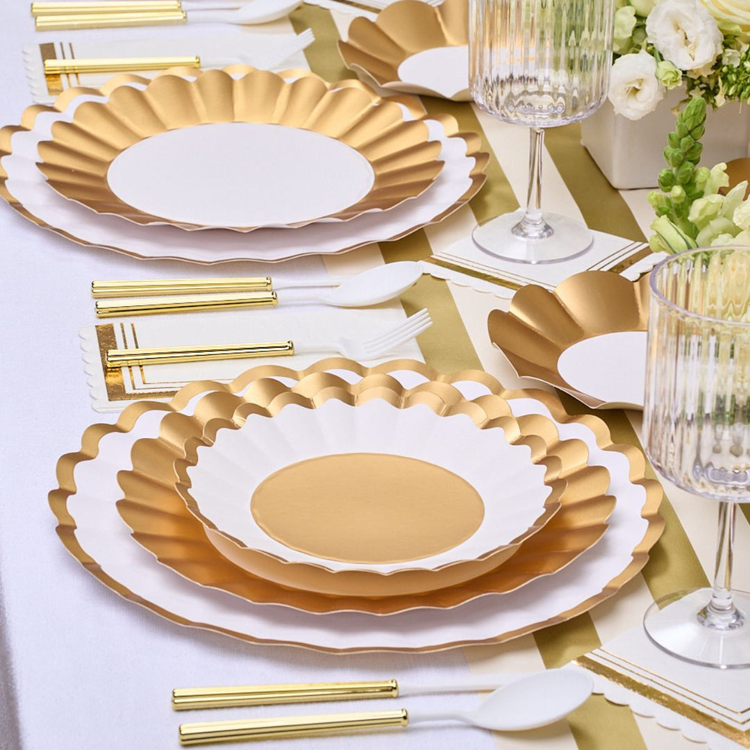 Gold & White Table Setting Complete Kit