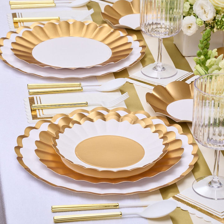 Gold & White Table Setting Complete Kit