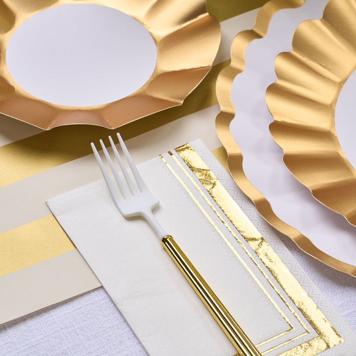 Gold & White Table Setting Complete Kit