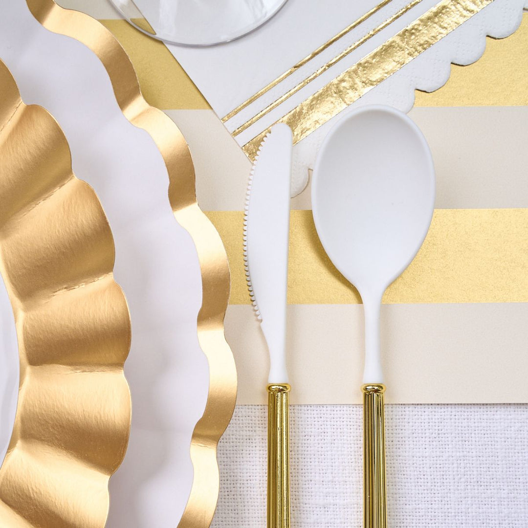 Gold & White Table Setting Complete Kit