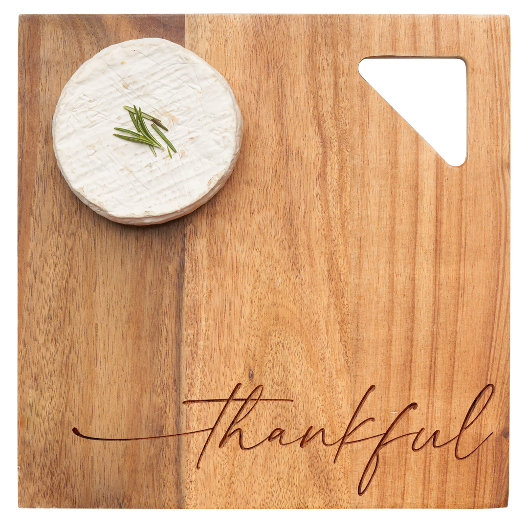Acacia Modern Geo Square | Thankful Script | 9 x 9"