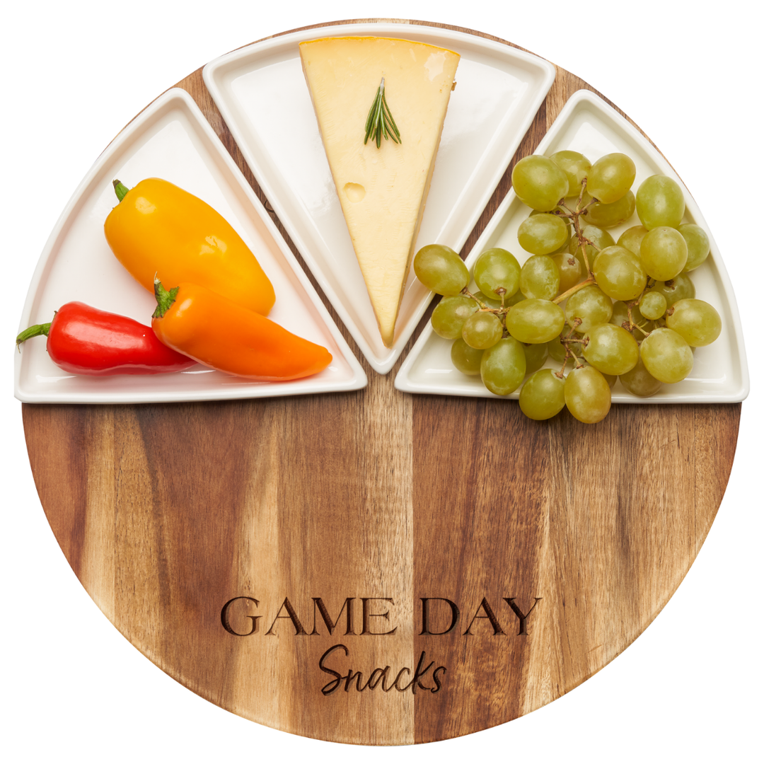 Acacia Fête Set Round | Game Day Snacks | 12" Round