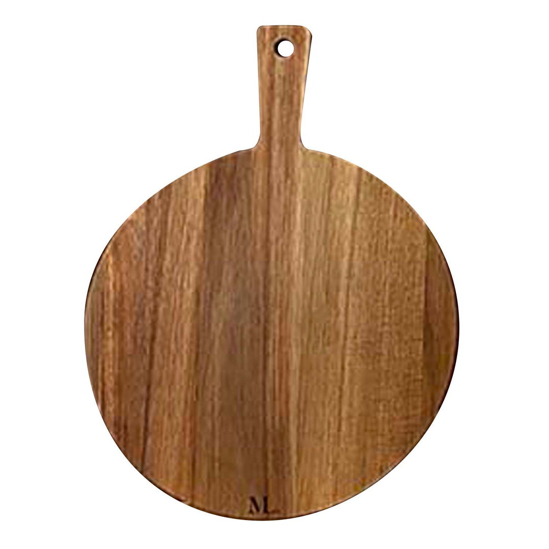 19" x 14" Acacia Thick Handle Round Cutting Board