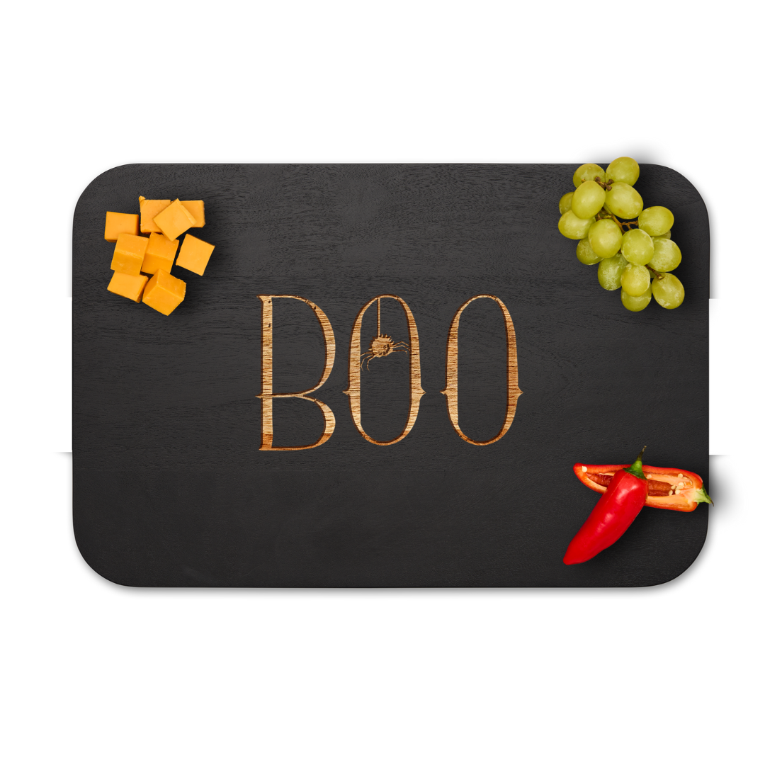 Black Acacia Wood Cutting + Cheeseboard Rounded Corners | Boo | 18 x 12"