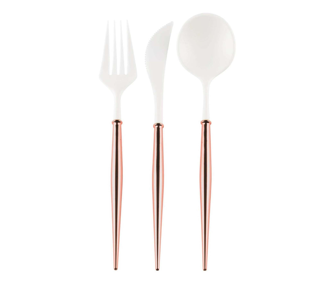 Rose Gold Bella Assorted Plastic Cutlery/24pc, Service for 8