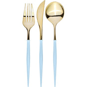 Bella Cutlery Gold/Sky Blue Handle/24pkg
