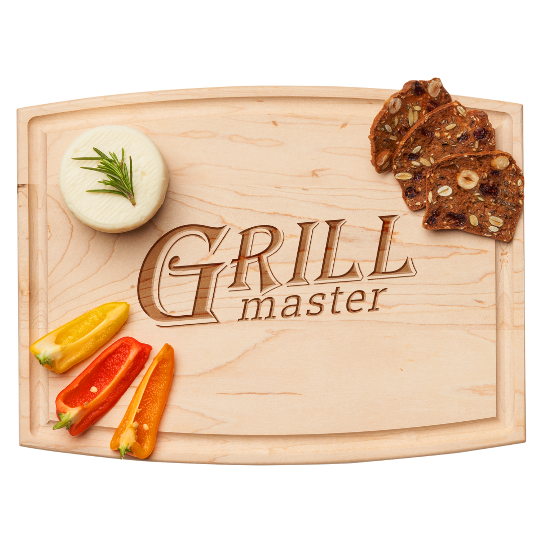 Arched Artisan Maple Board | Grill Master| 12 x 9"