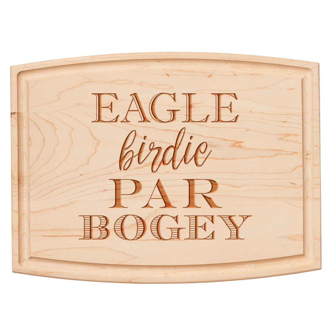Arched Artisan Maple Board | Eagle Birdie Par Bogey | 12 x 9"