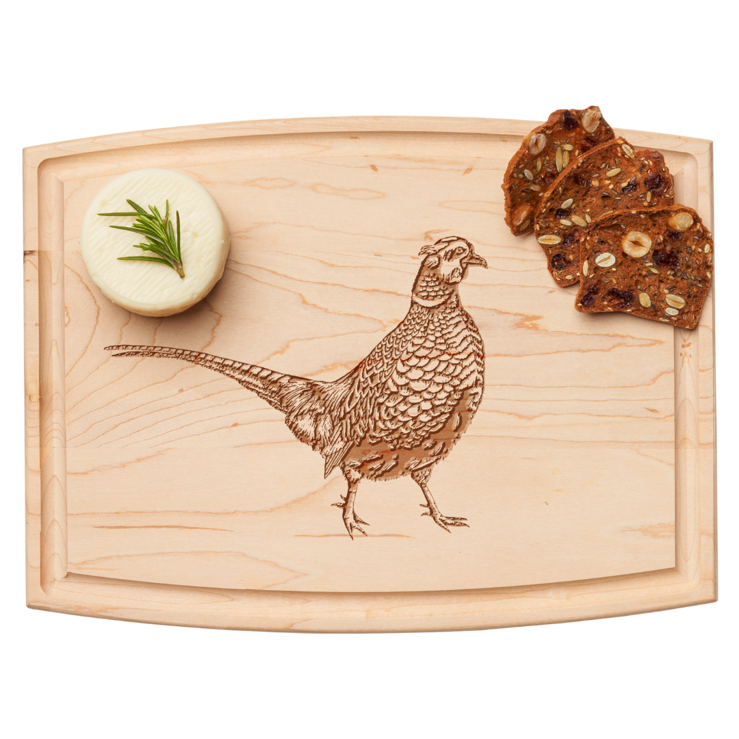 Arched Artisan Maple Board | Pheasant | 12 x 9"