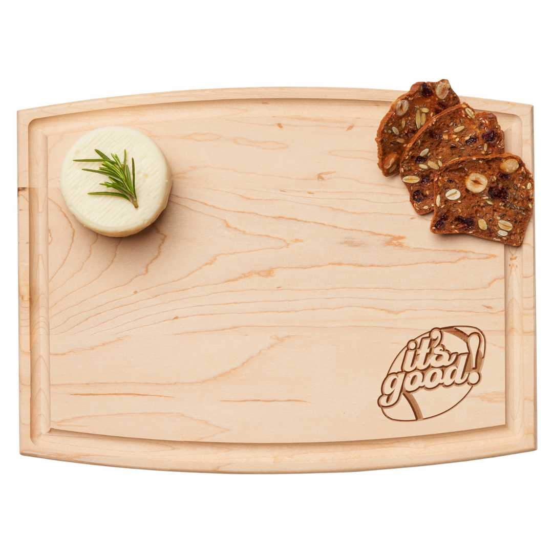 Arched Artisan Maple Board | It's Good! Football | 12 x 9"