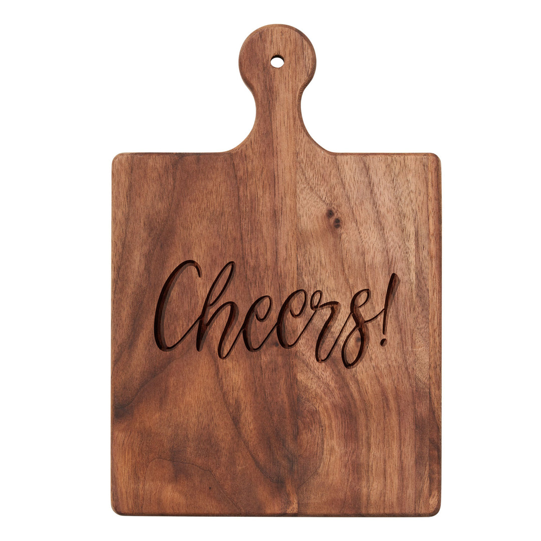 Walnut Artisan Paddle Board | Cheers! | 9" x 6"