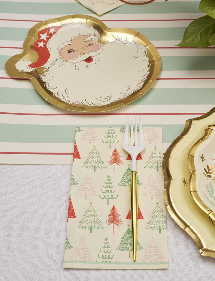 Vintage Santa Die Cut Salad Plates/8pk