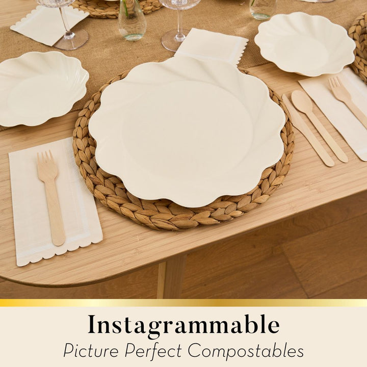 Simply Eco Compostable Dinner Plate Cream/8pkg