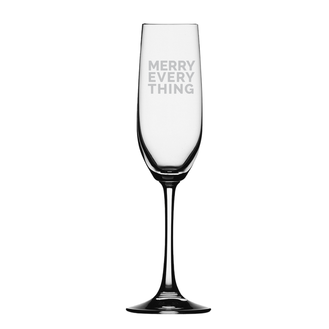 Glass Champagne Flute | Merry Everything | 8oz