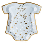 Onesie Die Cut Salad Plate Hey Baby Blue - 8pkg