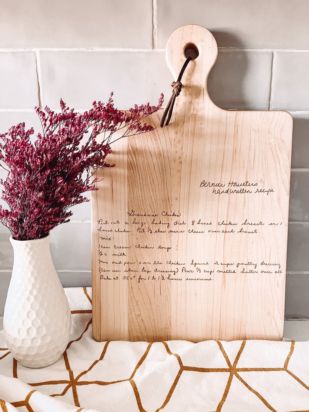 Engraved Recipe Maple Board | Personalized Recipe | 16 x 10