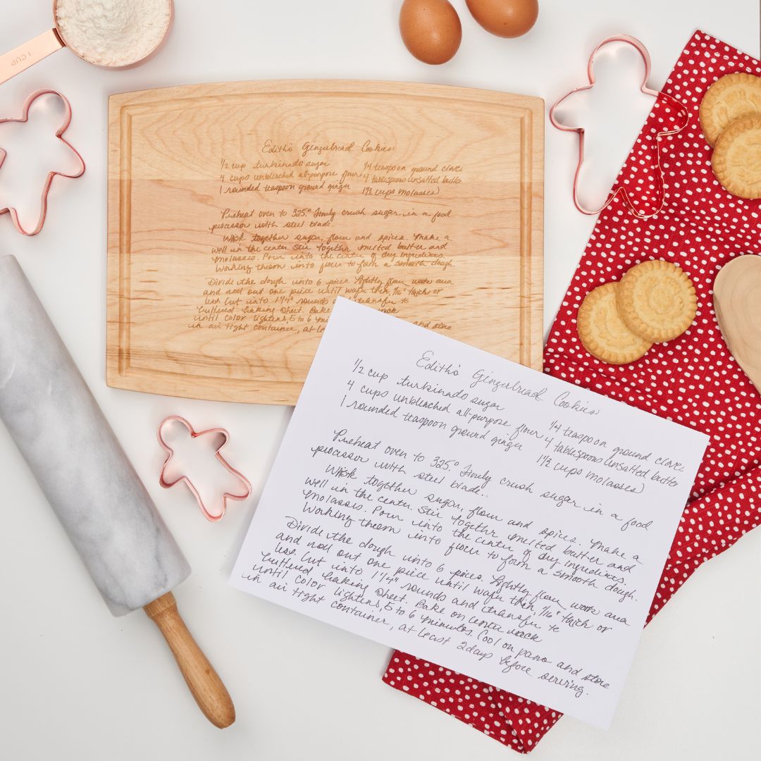 Engraved Recipe Arched Artisan Maple Board | 12 x 9"