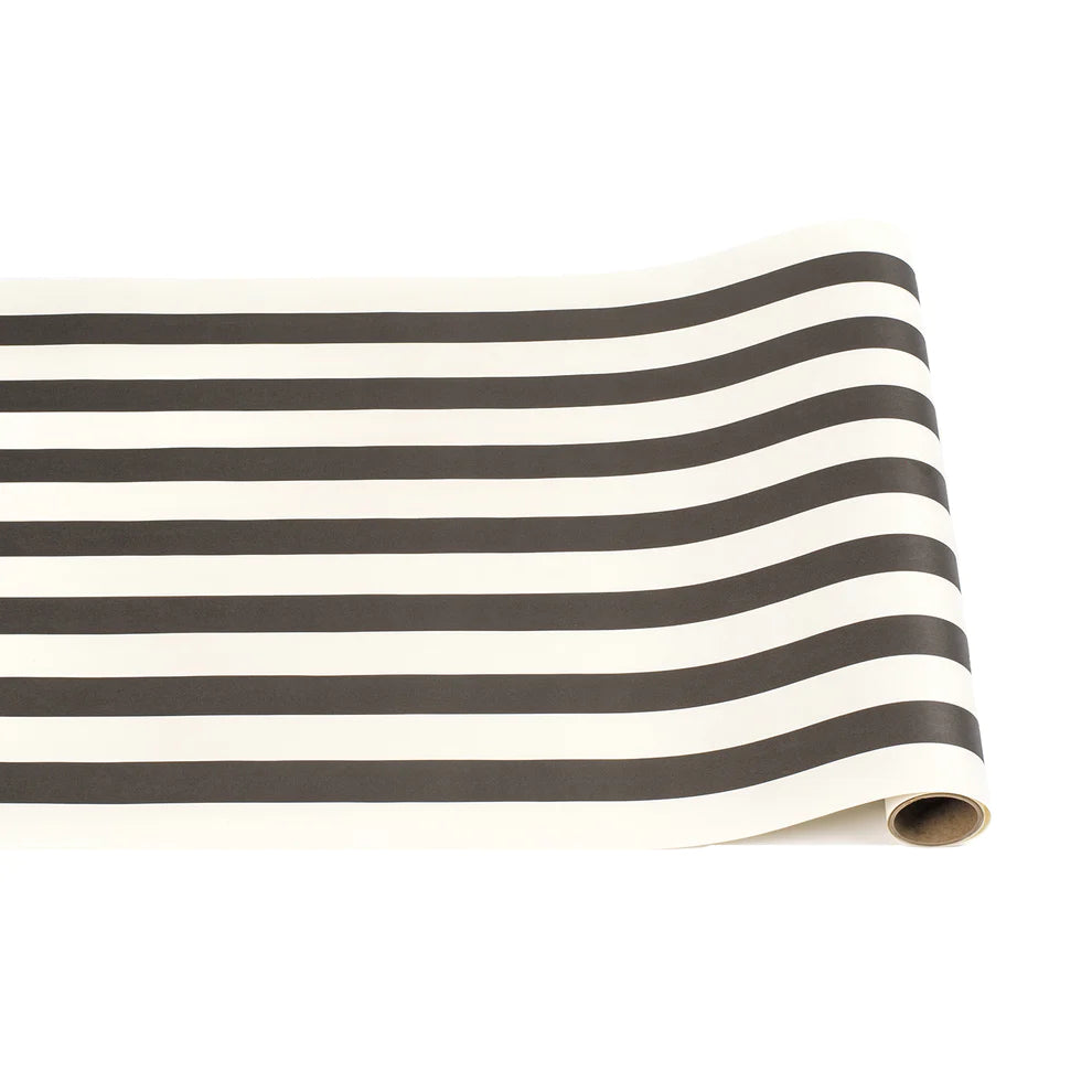 Black Classic Stripe Runner - 20" x 25'