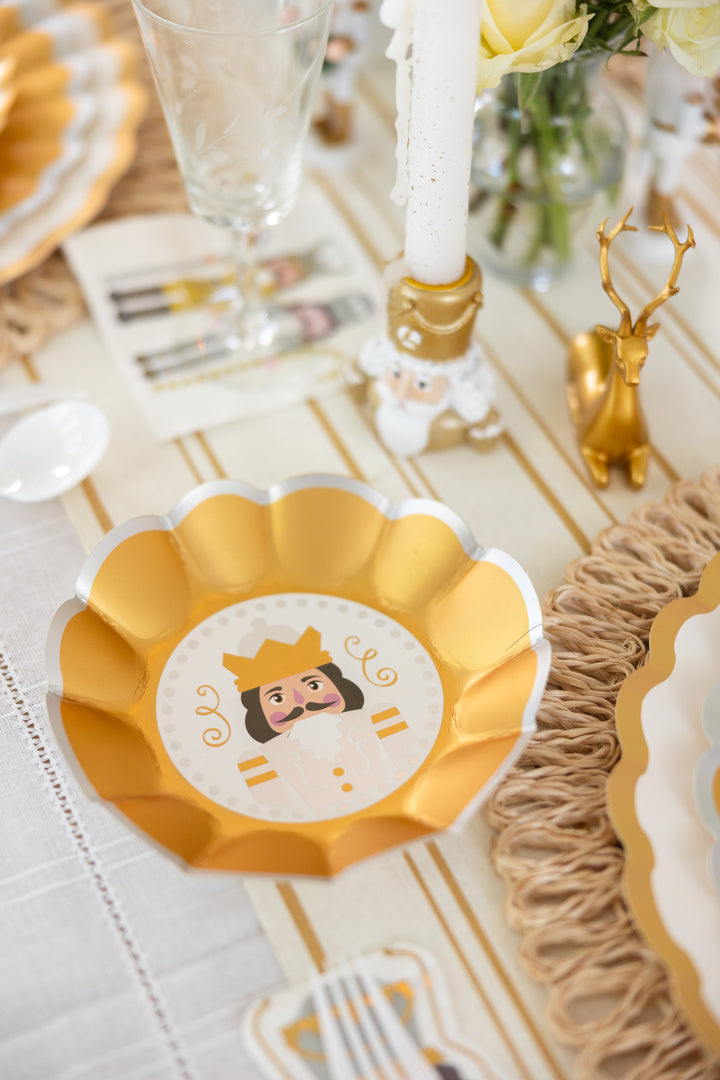Gilded Nutcracker Wavy Paper Appetizer/Dessert Bowl/8pk